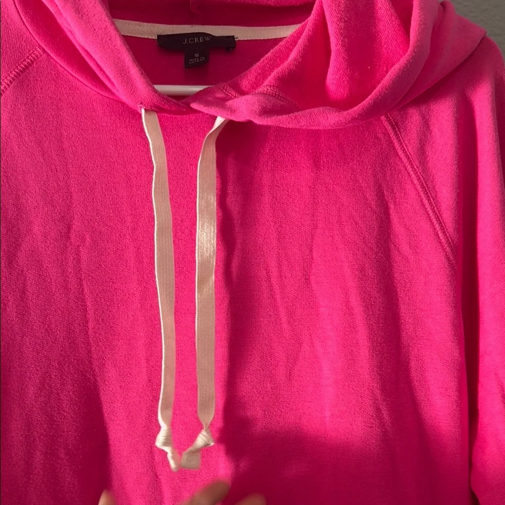 J. Crew Pink Hoodie with pockets Barbie pink barbiecore soft - Picture 4 of 10